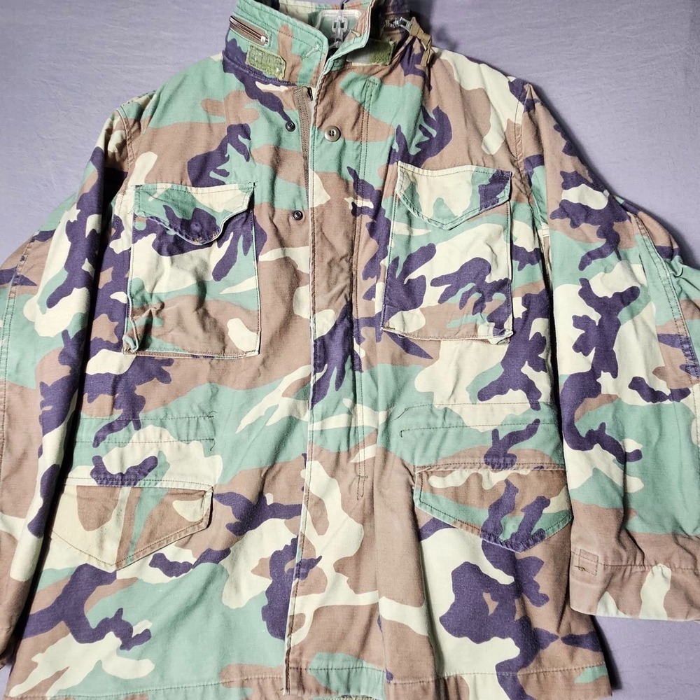 Vintage 96 US Army M-65 Field Coat Woodland Camo Medium Regular 8415-01-099-7835